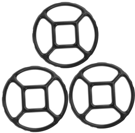 Rejilla Antideslizante para Estufa de Gas, Esmalte Negro, 3 Piezas | Soporte Plano para Equilibrar Ollas y Sartenes Pequeñas, Control del Calor, Accesorios de Cocina de Gas