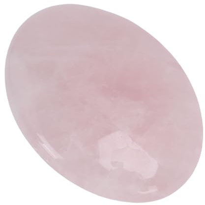 Jectse Piedra de Palma de Cristal, Ovalada Pulida, Tacto Cómodo para Meditación, Yoga, Piedra de Cristal de 7,5 Cm (PINK)