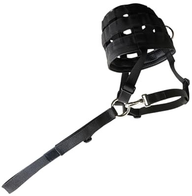 AMISENK Museruola ventilata da pascolo con cavezza staccabile, protezione per bocca con maglie migliorate, comoda copertura per la bocca del cavallo