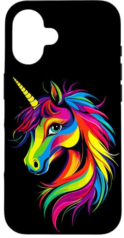 Licorne Coloré Arc-en-Ciel Cavalière Chevaux Équitation Coque pour iPhone 16