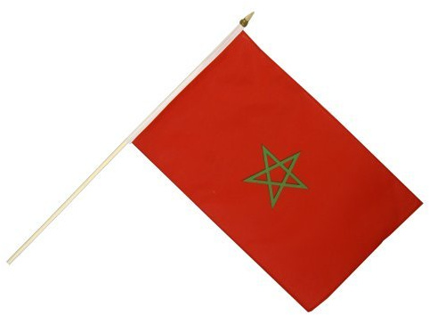 Flaggenfritze Stockflagge Marokko - 30 x 45 cm