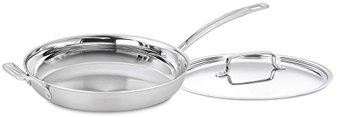 Cuisinart MCP22-30HCN Multiclad Pro Triple Ply 12-Inch Handle and Cover, Non-stick Skillet w/Helper
