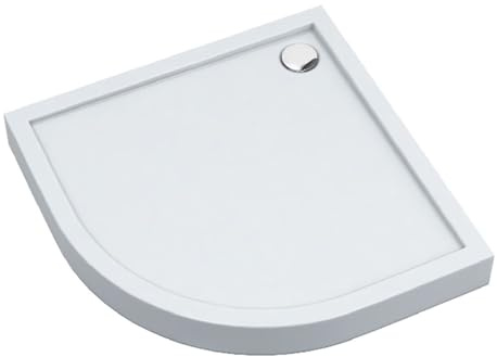 AQUABAD Duschwanne/Duschtasse | Ultima mit LeakProtect Technologie Smooth White 90x90cm R55 Viertelkreis