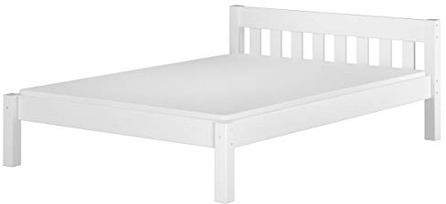 Erst-Holz®Einzelbett Massivholzbett Kiefer weiß 120x200 Bettrahmen Futonbett Rollrost Matratze 60.38-12 W M