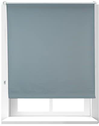 Relaxdays, grau Verdunkelungsrollo, Hitzeschutz, Thermo Rollo Klemmfix, blickdicht, Seitenzugrollo 110x165, Stoff 106 cm, Aluminiumrohr, 110x160cm