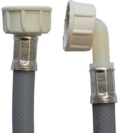 Tuyau d’alimentation en eau coudé 3/4 IG + IG pour machine à laver et lave-vaisselle. 4,00 m gris