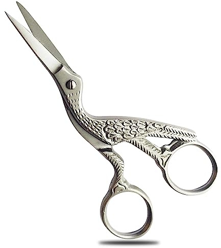 Sliver Stork Embroidery Scissors and Cross Stitch Sewing Bird Small Tool Scissor by SS INSTRUMENTX