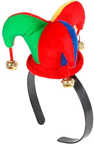 W WIDMANN MILANO Party Fashion - Haarreif Mini Narrenhut | Hut-Kopfschmuck für Clown-, Narren- und Zirkus-Looks zu Karneval und Mottoparty