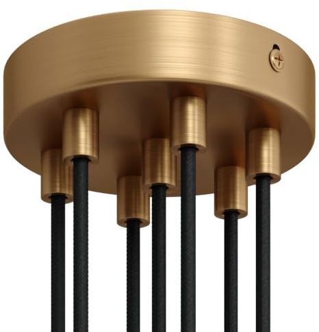 creative cables - Zylindrischer 7-Loch-Lampenbaldachin Kit aus Metall - Zylindrisch, Bronze satiniert