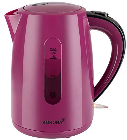 Korona Hervidor de agua 20134, capacidad de 1,7 litros, estilo retro, color atractivo, potente, 2200 W, estación base de 360°