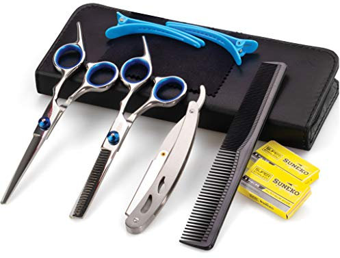 Afzonos Forbici Parrucchiere, Professionali, Per Sfoltire Capelli, Kit Parrucchiere Professionale, Pettine Capelli, Forbici Capelli, Taglia Doppie Punte Capelli