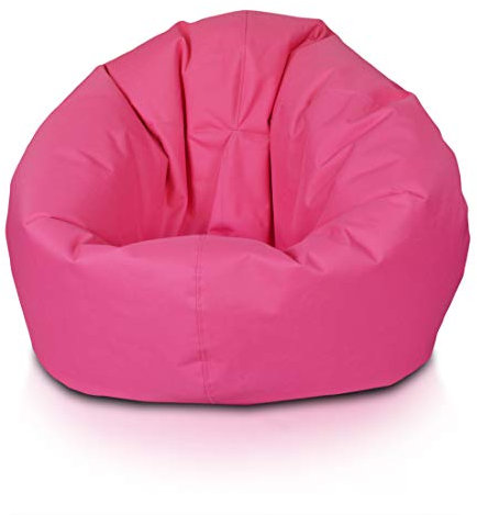Ecopuf - Pouf Poltrona Sacco Rosa Taglia M - Puffo Per Sedersi da Esterno e Interno - Puff in Tessuto Antistrappo Impermeabile - Imbottitura in Palline di Polistirolo - Dim 90x50 cm