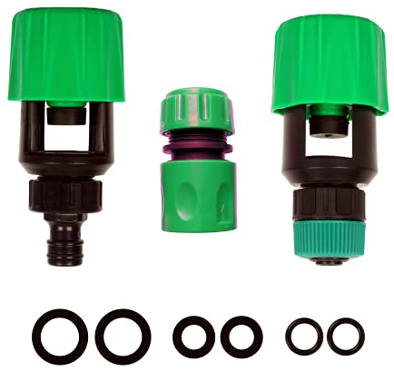 Universal Adjustable Hose Pipe Tap Connector Set - Fits Kitchen, Garden, Bathroom Sink Taps
