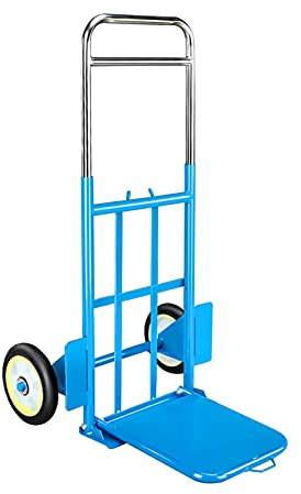 Hand Trucks Hua Steel Folding Hand Trucks, Heavy-Duty Transport Trolleys, Large Capacity Load 300kg, Stainless Steel Telescopic Pole Portable Storage (Color : Style1)
