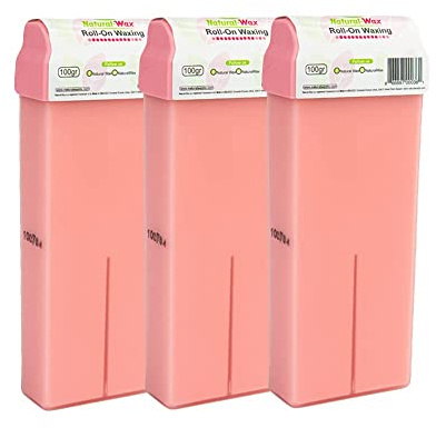 NATURAL-WAX NATURAL DEPILATORY WAX Wax Cartridge - 3 x 3.52 Ounce - 100% Organic, Residue-Free, Hair Removal for All Skin Types - Unisex, Waxing for Arms, Legs, Chest