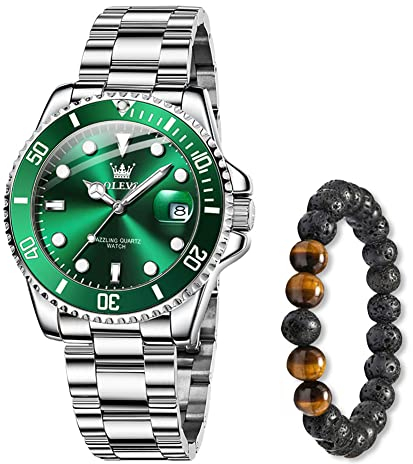 Raitown Uhren Herren Wasserdicht Multifunktional Analog Quarz Uhr Geschäft Stylisch Lässig Leuchtend Edelstahl Armbanduhr für Männer