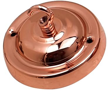 LEDSone Vintage Single Out Rose Gold Decke Rose Haken Platte für Leuchten Kronleuchter, 105 mm Metall Antik Seitenbefestigung Deckenplatte mit Zubehör für Decken und Wandlampe (Roségold)