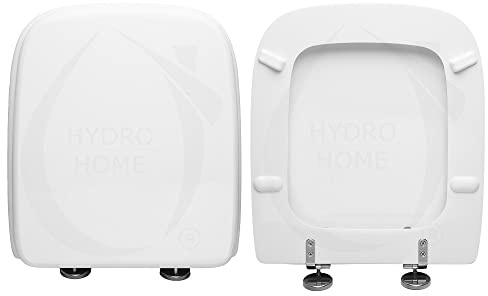 HYDRO HOME Tavoletta Wc NORA KERASAN Compatibile, Copriwater In Legno Rivestito Con 2 mm Di Resina, Tavoletta Wc Con Cerniere Fissaggio Dall'Alto MADE IN ITALY