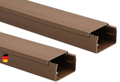 10m KOMIB Kabelkanal/Kabelkanäle/Kabelführung - Verschiedene Größen und Farben - Schraubbar - 5 x 2m Stangen - (Braun - Holz Design, 25 x 16 mm)