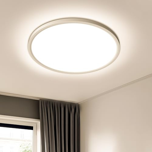 EASY EAGLE LED Deckenleuchte Flach Rund - 36W 3000K 3240LM IP44 Modern Badezimmer Lampe Badlampe Decke Küchenlampe für Bad Flur Schlafzimmer Balkon Wohnzimmer Küche Keller Lampe Ultra Dünn Ø30