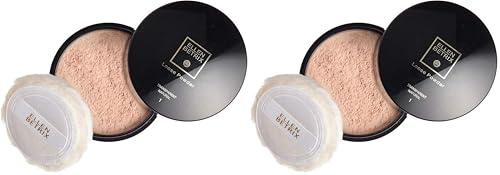 Ellen Betrix Loose Powder Transparent Natural 1, Transparentes Fixing Powder für ein mattes Finish, Mit praktischer Puderquaste und cleverem Dosierer, 15 g (2er Pack)