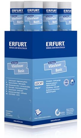 Erfurt Vliesfaser Basic 104 Vliestapete 10.05X0.53 Strukturtapete überstreichbar 6 Rollen 1004306