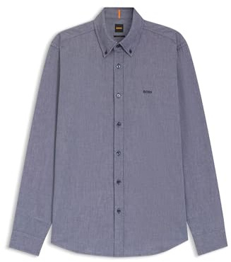 BOSS Mens Rickert M Button-Down Regular-fit Shirt in Oxford Cotton