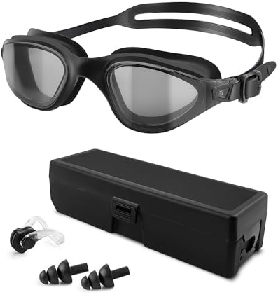 Swimming Goggles Adults Anti-Fog Providing UV Protection and Secure fit Ensuring a Leak-free Swim Experience Suitable for Both Men and Women Black Swimming glasses