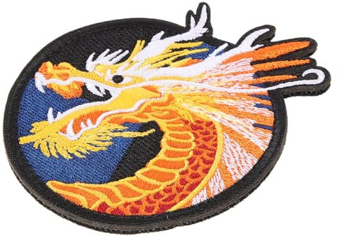 NUOBESTY Chinesischer Drachen-patch Gestickter Bügel Und Nähaufnäher Für Kleidung Taschen Und Jacken Dekoratives Accessoire Zur Reparatur Und Verschönerung Von Textilien