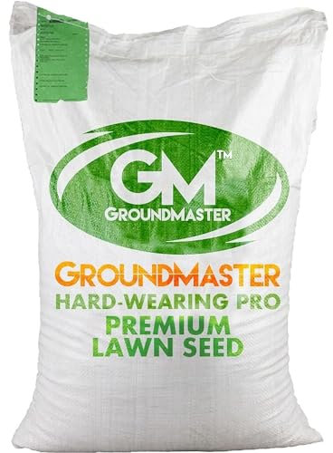 GroundMaster Premium Lawn Grass Seed – 2.5KG Hard Wearing & Fast Germination Grass Seeds for Family Lawns and Gardens, Coverage up to 150M2 for Overseeding, Tough Lawn Seed Mixture, Pet-Friendly