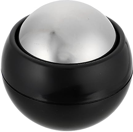 Kalt Warm Massageball mit Griff aus Abs und Edelstahl, Schwarz | Ergonomisches Design, für Yoga Training und Fitness Massage, Tragbar für Unterwegs