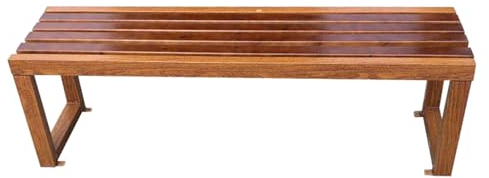 Gartenbank im Freien - Rückenfreie Terrasse Sitzbank, Wetterfest Holzbank Bank mit Schleifersitzbänken, Sitzauflagen, 500 kg Kapazität, rechteckiger Esstuhl für Garten, Park, Balkon ( Size : 120cm/47.