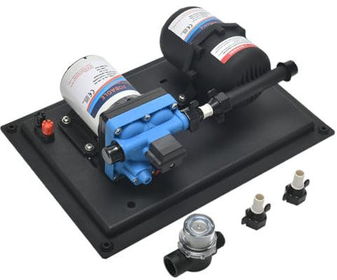 Irishom RV-Wasserpumpe, DC 12 V, 3,5 GPM, 13,5 l/min, 45 PSI, Frischwasser-Membranpumpe, eingebauter On-Demand-Druckschalter mit Drucktank für Boot, Reiseanhänger, Wohnmobil, Küche