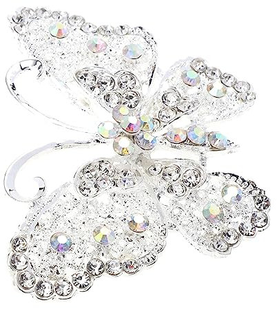 LALADEFIEE 2stücke Rhinestone Brosche Für Damen Elegante Schmetterlings-anstecknadel Schmuck-accessoire Für Abendkleider Und Besondere Anlässe Langlebig Und Auffällig Als Für Frauen