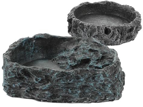 Sosoport 2stücke Reptilien Futterschale Widerstandsfähigem Praktische Wasserschüssel Und Snack-Schale Für Reptilien Umweltfreundliches Design Für Sicheres Füttern Und Trinken