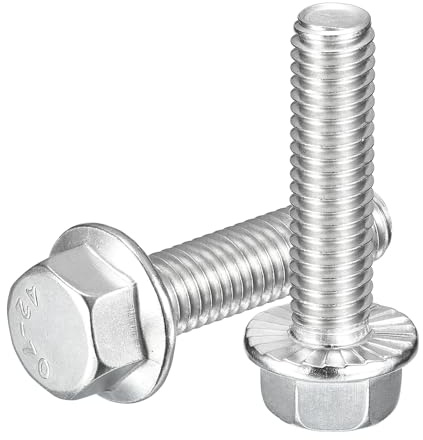 QUARKZMAN 10pz 3/8-16 x 1-1/2 Bulloni Esagonali Testa Flangiata Argento