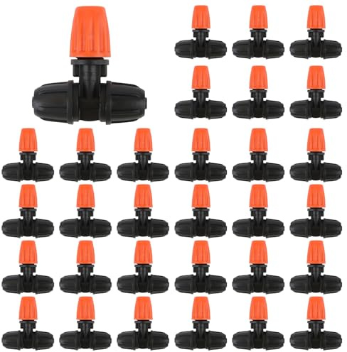 30PCS 1/4” Adjustable Three-Way Atomizing Nozzle, Kalolary Micro Spray Irrigation Drippers Lock Irrigation Emitters Misting Nozzles for 4/7mm Tube Drip Irrigation Parts for Mist Irrigation System | Micro Spray Drip Irrigation Emitters Misting Nozzles for 4/7mm Tubing Drip Irrigation Parts for Mist Irrigation System