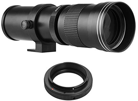 MF Super téléobjectif 420-800 mm F/8.3-16 T Mount avec bague d'adaptation universel filetage 1/4 de remplacement pour appareils photo EF-Mount EOS 80D 77D 70D 60D 60Da 50D 7D 6D 5D T7i T7s T6s T6i T5i