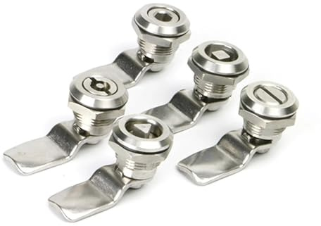 1set 22mm Installation Power Distribution Cabinet Lock Panel Lock 304 Stainless Steel Lock, Cam Cabinet Lock Tin Box(Six Angle no Key)