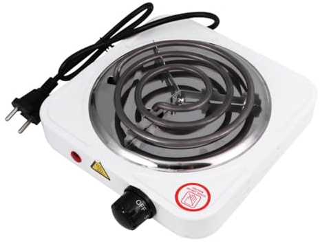 Piastra Riscaldante da Tavolo Regolabile 1000w Bianca | Metallo e Plastica, Protezione Surriscaldamento, Design Antistatico, Uso Cucina e Superficie Extra
