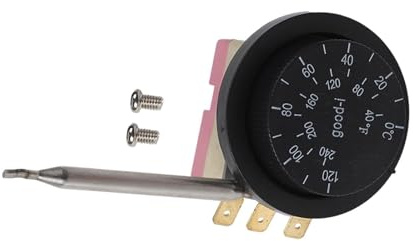 Gettimore Einstellbarer elektrischer Thermostatschalter mit Temperatursonde für Heizkörperkühlsystem, 0-120 ℃ Bereich, 250 V