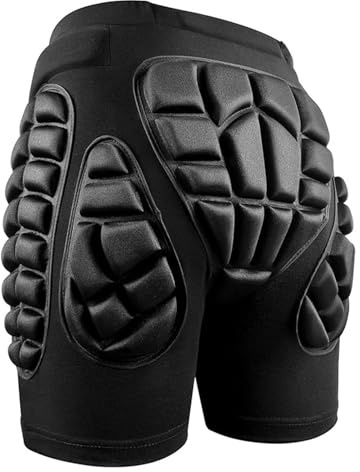 WAZHAKU 3D Hip Padding EVA Protective Trousers Padded Shorts Crash Pad Impact Trousers for Skiing, Ice Skating, Snowboarding and Skateboarding Hip Protectors Motorcycle Protector Shorts, R Grey, XXS