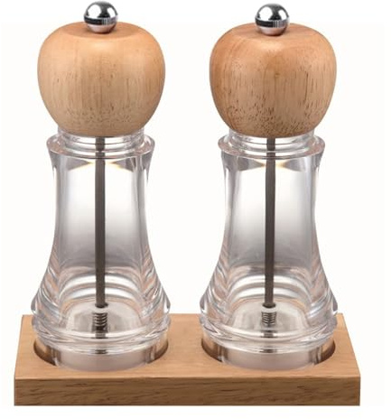 Set di macinini per sali e peperoni in legno, regolabili, per spezie, ricaricabili, manuali, per cucina, ricaricabile, macinino per sale manuale