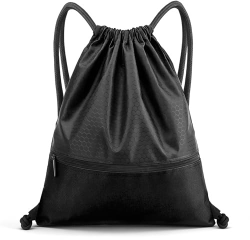 DIELOVEHUA Kordelzug Sportbeutel, Turnbeutel Sportbeutel für Herren Damen, Wasserdicht Gym Bag mit Reißverschluss, für Sport Fitness Schule Reisen Strand