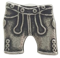 Alpenflüstern Ansteck-Pin Lederhose - Trachten-Anstecker, Trachtenschmuck für Damen und Herren (antik-silber-farben) API150