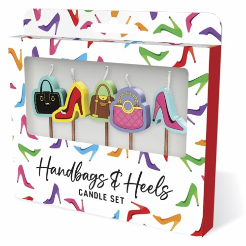 Global Journey Gifts Birthday Cake Celebration Adults Fun Novelty Candle Set (Handbags & Heels)