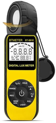 Xnuiasqe Misuratore di Luce Digitale BT-881E Misuratore di Luce Digitale A Mano 1-300.000Lux per la Misurazione 'Intensità con Display LCD