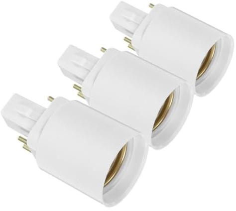 BETOOKY Adattatore Lampadina G24q a E27 3 Pezzi, Base 4 Pin, Plastico Bianco, Installazione Facile, Prestazioni Stabili, per Case e Spazi Commerciali