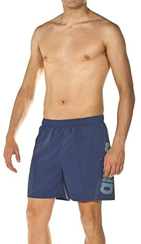 arena herr badshorts basic logo boxer (snabbtorkande, sidofickor, dragsko, mjukt material) Marinblå-turkos (78) Large
