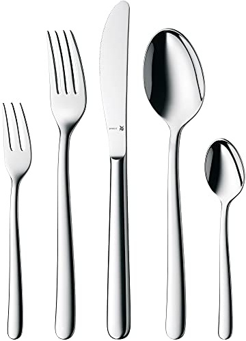 WMF Kult Edelstahl Besteck Set 6 Personen, Essbesteck Set 30 teilig, Monobloc-Messer, Cromargan protect poliert, kratzbeständig, spülmaschinenfest